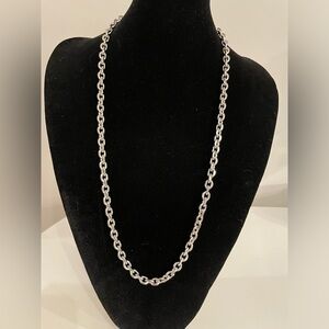 Elegant Long Silver Tone Chain Necklace NWT
